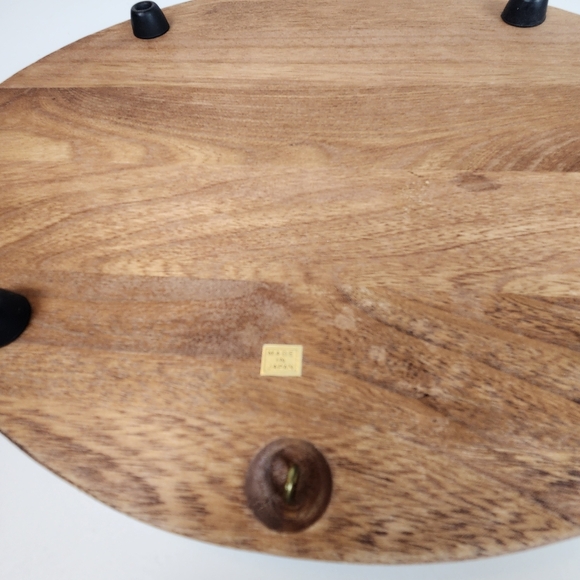 Goodwood Teak Wood Cheese Tray Glass Cloche Dome Floral Daisy Tile - Picture 6 of 6